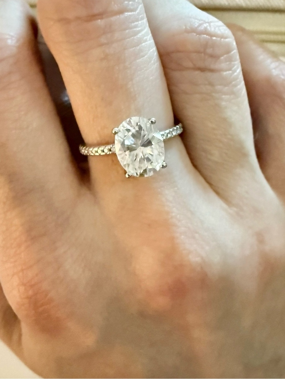 2ct Full Moissanite Oval Cut Engagement Eternity Ring s925